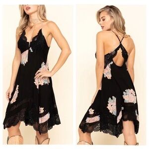 Free People Table For 2 Black Lace Dress size large